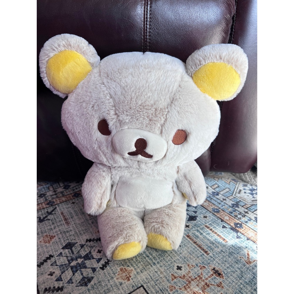 San-X Rilakkuma Large Sherbet Plush W Zipper Black 15" Cute Teddy Bear Kawaii‎